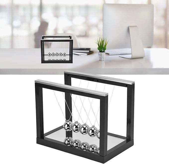 Gravity-Balanced Steel Pendulum Elegant Newton Cradle for Desk & Decor