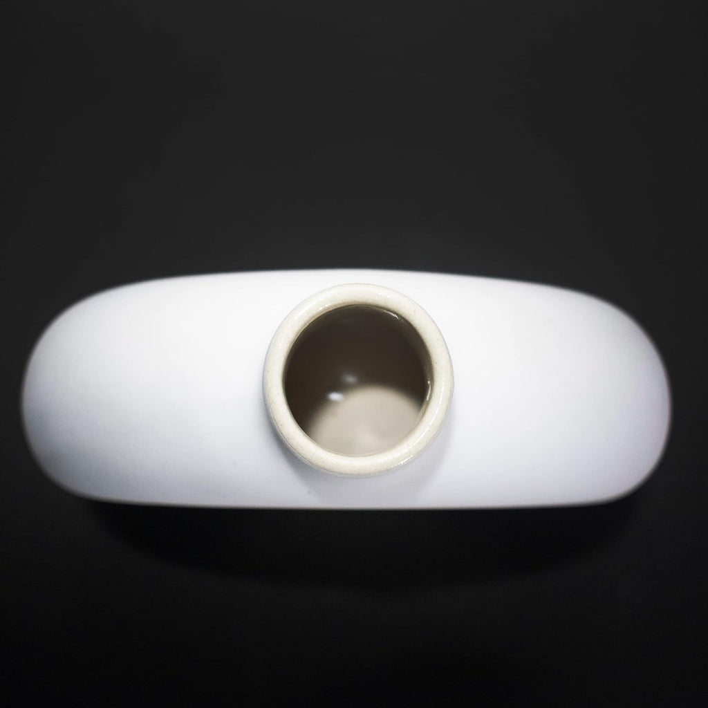 KAPER White Matte Ceramic Vase 6x8 Inches Ideal Centrepiece for Dining Tables Flower Vase Home Decor Gift and Pamper Grass Decorations Set of 3 Vase