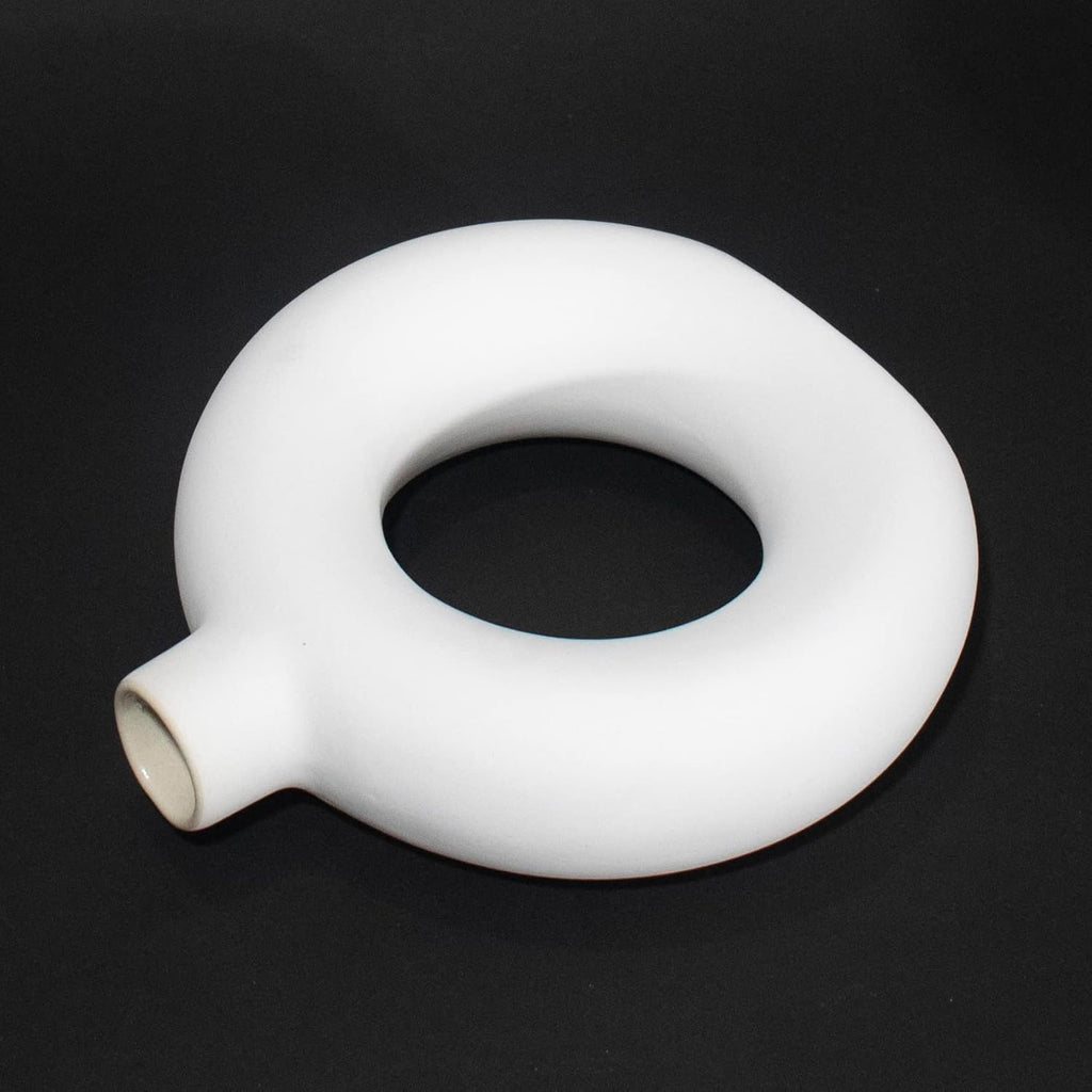 KAPER White Matte Ceramic Vase 6x8 Inches Ideal Centrepiece for Dining Tables Flower Vase Home Decor Gift and Pamper Grass Decorations Set of 3 Vase