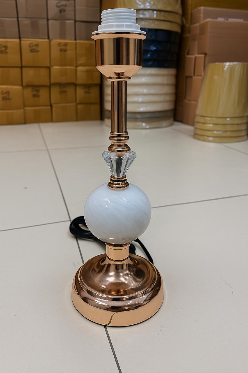 Premium Black Shade Bedside Lamp with Golden Marble Touch Modern Luxury Look