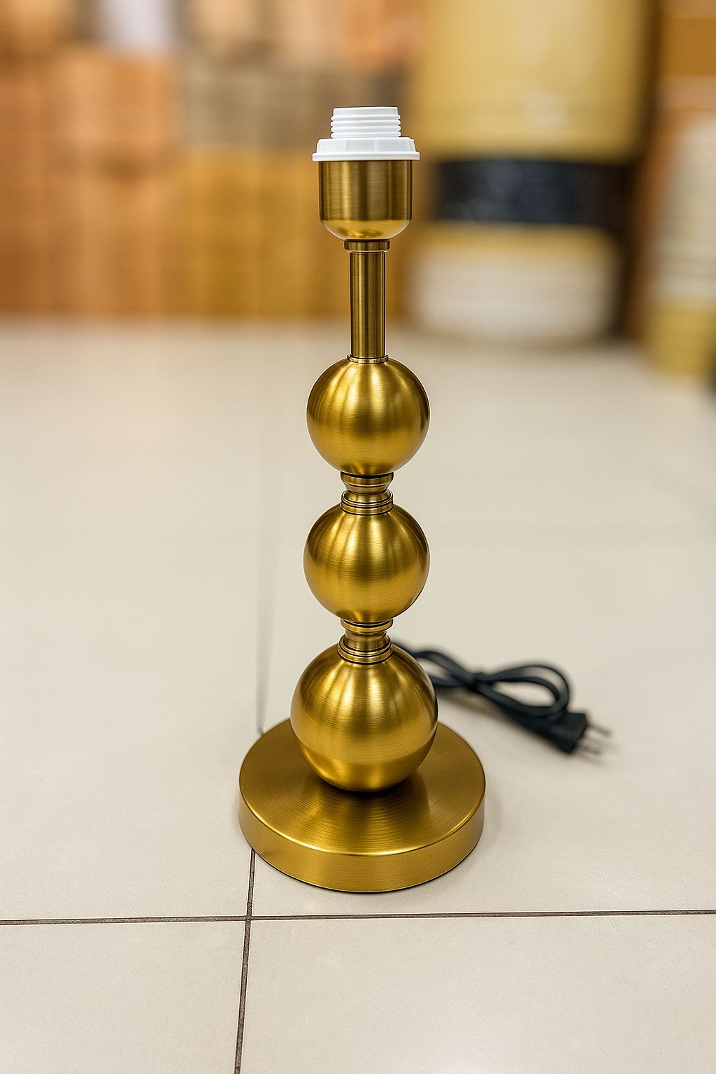 Matte Gold Luxe Table Lamp with Black Gloss Shade