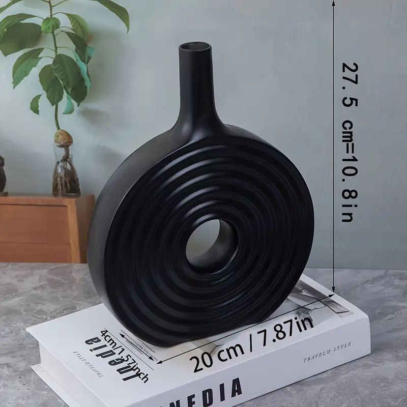 Ceramic Donut Vase Set Handcrafted Spiral Design