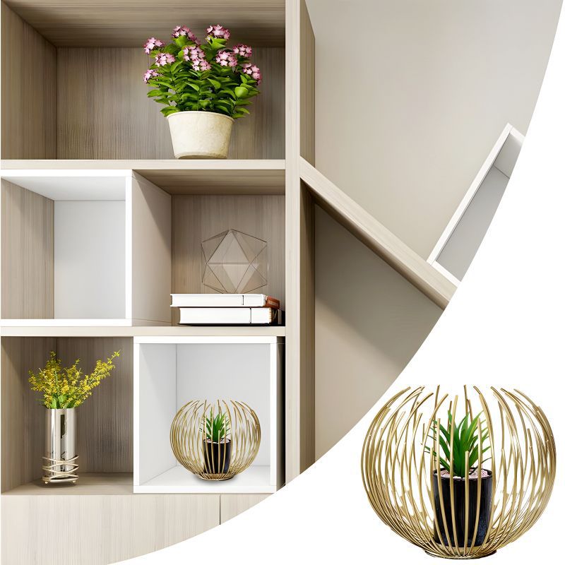 Metallic Golden Globe With Planter TA-116